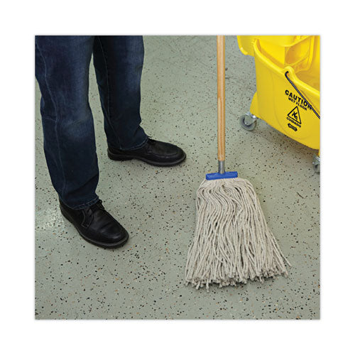 Image of Boardwalk® Mop Head, Lie-Flat Head, Cotton Fiber, 24 oz., White, 12/Carton