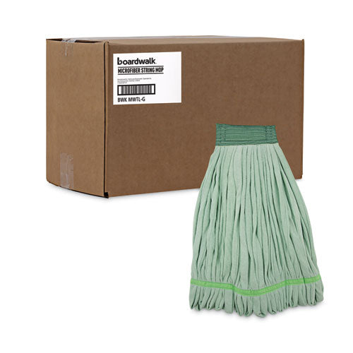 Image of Boardwalk® Microfiber Looped-End Wet Mop Head, Large, Green, 12/carton
