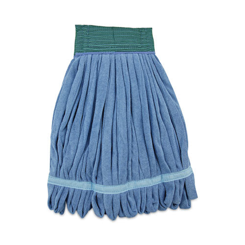 Image of Boardwalk® Microfiber Looped-End Wet Mop Heads, Medium, Blue, 12/carton, 12/carton