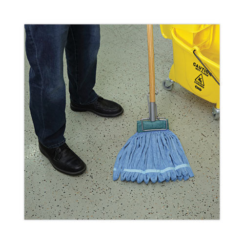 Image of Boardwalk® Microfiber Looped-End Wet Mop Heads, Medium, Blue, 12/carton, 12/carton