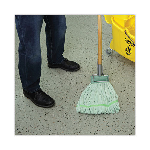 Image of Boardwalk® Microfiber Looped-End Wet Mop Head, Medium, Green