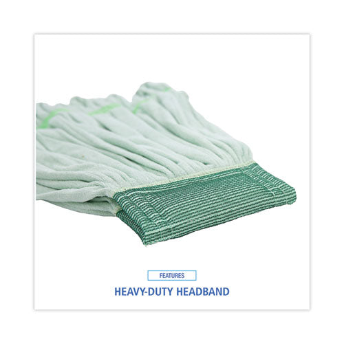 Image of Boardwalk® Microfiber Looped-End Wet Mop Head, Medium, Green