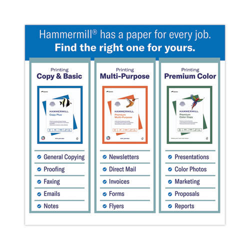 Image of Hammermill® Copy Plus Print Paper, 92 Bright, 20 lb Bond Weight, 8.5 x 14, White, 500 Sheets/Ream, 10 Reams/Carton