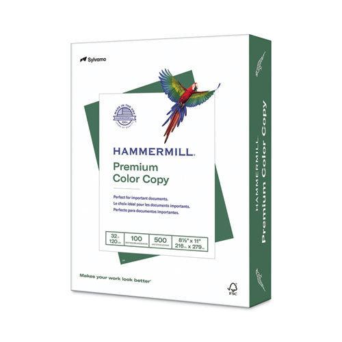 Image of Hammermill® Premium Color Copy Print Paper, 100 Bright, 32 lb Bond Weight, 8.5 x 11, Photo White, 500/Ream