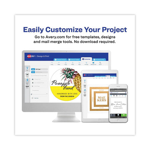 Image of Avery® Shipping Labels with TrueBlock Technology, Laser Printers,  2.5 x 4, White, 8/Sheet, 100 Sheets/Pack