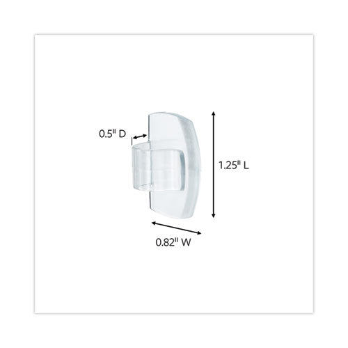 Image of Command Cord Clip, Round, With Adhesive, 0.75"w, Clear, 4/pack