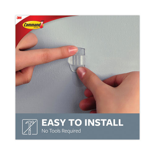 Image of Command Cord Clip, Round, With Adhesive, 0.75"w, Clear, 4/pack