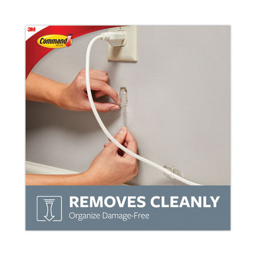 Image of Command Cord Clip, Round, With Adhesive, 0.75"w, Clear, 4/pack