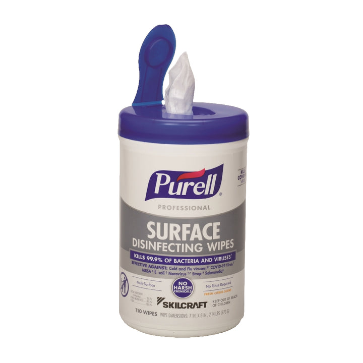 Image of Purell Skilcraft Professional Surface Disinfecting Wipes, 110 Wipes