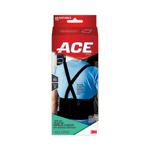 Image of ACE Work Belt With Removable Suspenders, One Size Fits All, Up To 48" Waist Size, Black