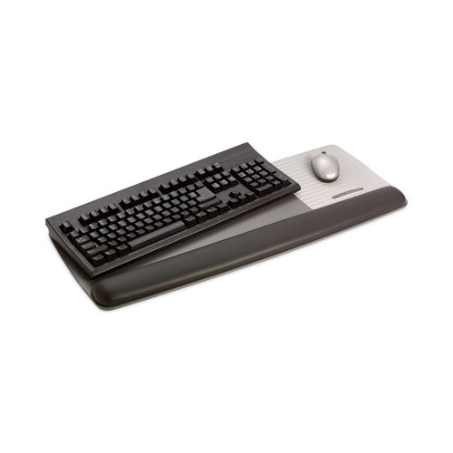 Image of 3M Antimicrobial Gel Mouse Pad/Keyboard Wrist Rest Platform, 25.5 x 10.6, Black/Silver