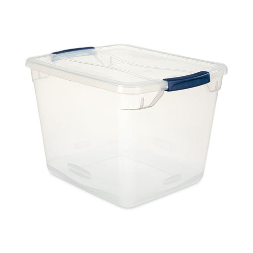 Image of Rubbermaid® Clever Store Basic Latch-Lid Container, 30 qt, 13.37" x 18.75" x 10.5", Clear