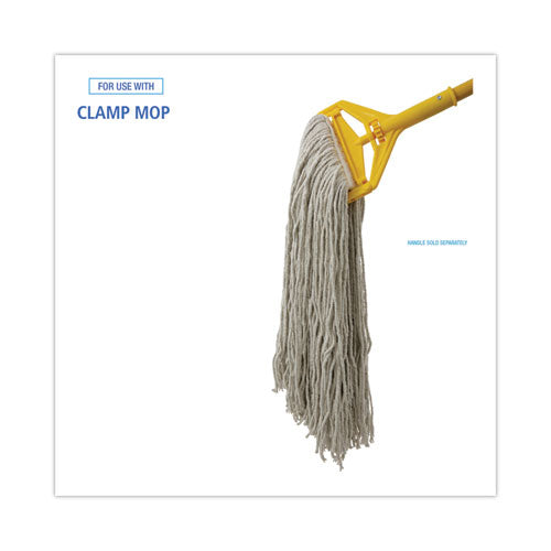 Image of Boardwalk® Mop Head, Premium Standard Head, Cotton Fiber, 32oz, White, 12/carton