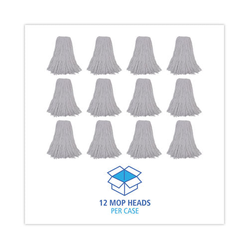 Image of Boardwalk® Mop Head, Premium Standard Head, Rayon Fiber, 32oz, White, 12/carton