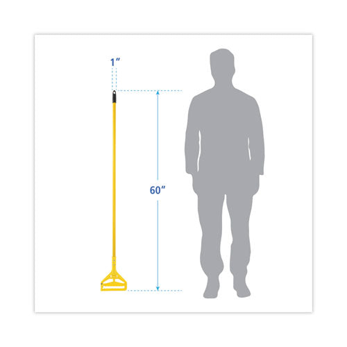 Image of Boardwalk® Looped End Mop Kit, Medium Blue Cotton/rayon/synthetic Head, 60" Yellow Metal/polypropylene Handle