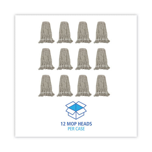 Image of Boardwalk® Pro Loop Web/tailband Wet Mop Head, Cotton, 24oz, White, 12/carton