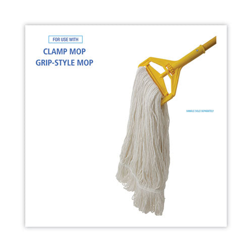 Image of Boardwalk® Pro Loop Web/tailband Wet Mop Head, Rayon, 24oz, White, 12/carton