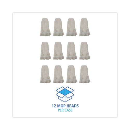 Image of Boardwalk® Pro Loop Web/tailband Wet Mop Head, Rayon, 24oz, White, 12/carton