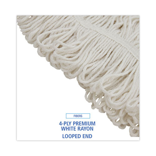 Image of Boardwalk® Pro Loop Web/tailband Wet Mop Head, Rayon, 24oz, White