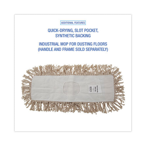 Image of Boardwalk® Industrial Dust Mop Head, Hygrade Cotton, 18w X 5d, White