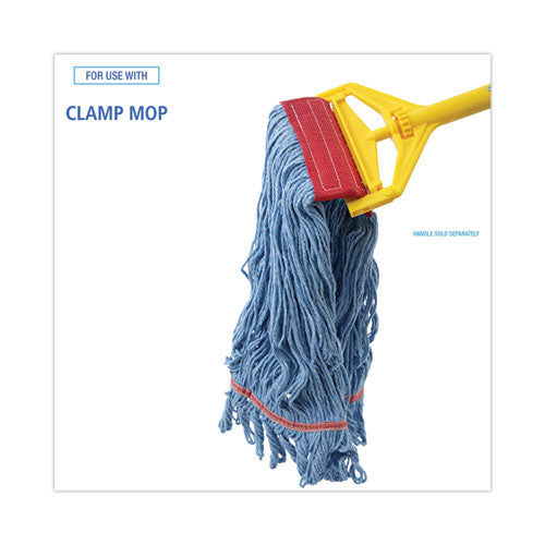 Image of Boardwalk® Pro Loop Web/tailband Mop Head, Blue, Large, 12/carton