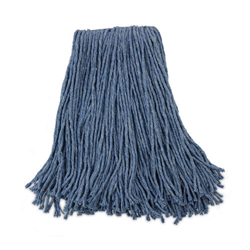 Image of Boardwalk® Mop Head, Standard Head, Cotton/synthetic Fiber, Cut-End, #20, Blue, 12/carton