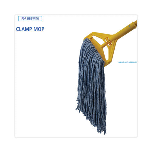 Image of Boardwalk® Mop Head, Standard Head, Cotton/synthetic Fiber, Cut-End, #20, Blue, 12/carton