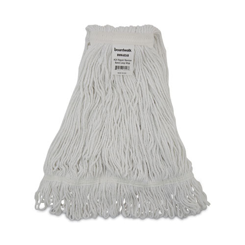 Image of Boardwalk® Pro Loop Web/tailband Wet Mop Head, Rayon, #24 Size, White, 12/carton