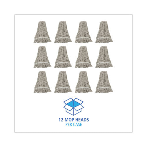 Image of Boardwalk® Mop Head, Loop Web/tailband, Value Standard, Cotton, No. 32, White, 12/carton