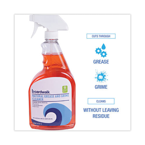 Image of Boardwalk® Natural Grease and Grime Cleaner, Unscented, 32 oz Spray Bottle