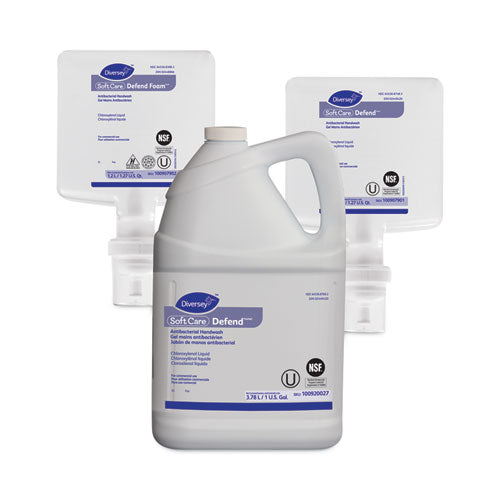 Image of Diversey Soft Care Defend Handwash Refill for IntelliCare Dispensers, Fragrance-Free, 1.2 L, 6/Carton