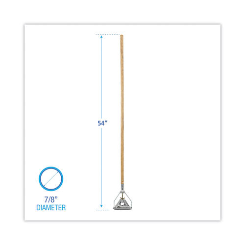 Image of Boardwalk® Quick Change Metal Head Wooden Mop Handle, Junior, 0.88" dia x 54", Natural