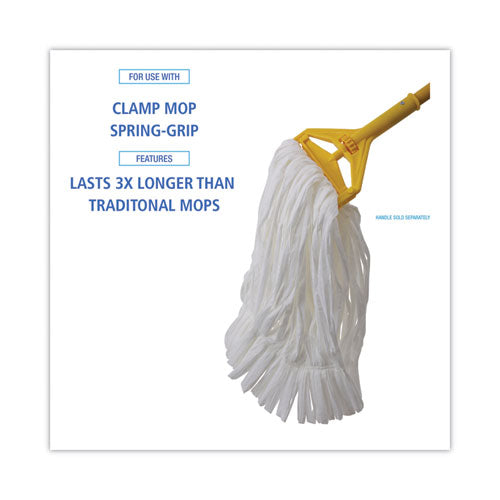 Image of Boardwalk® Mop Head, Looped, Enviro Clean With Tailband, Medium, White, 12/carton