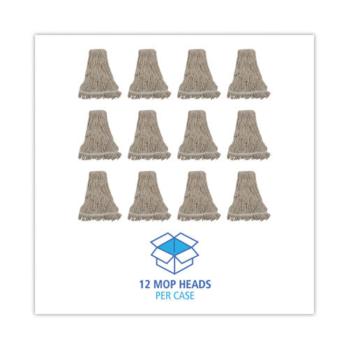 Image of Boardwalk® Mop Head, Pro Loop Web/tailband, Premium Standard Head, Cotton, 32-Oz., White