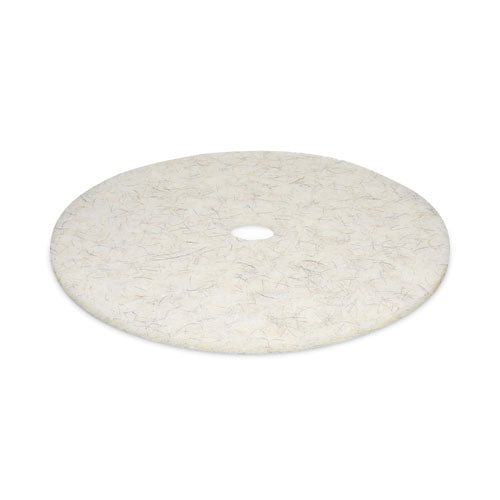 Image of Boardwalk® Natural Burnishing Floor Pads, 27" Diameter, White, 5/Carton