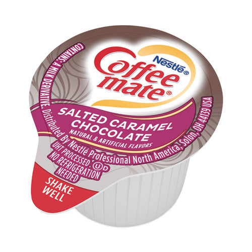 Image of Coffee mate® Liquid Coffee Creamer, Salted Caramel Chocolate, 0.38 Oz Mini Cups, 50/box