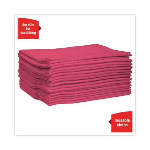 Image of WypAll® Power Clean X80 Heavy Duty Cloths, 12.5 x 12, Red, 50/Box, 4 Boxes/Carton