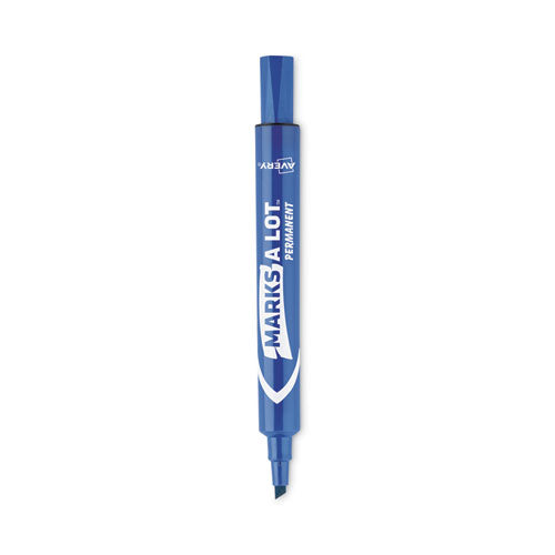 Image of Avery® Marks A Lot Large Desk-Style Permanent Marker, Broad Chisel Tip, Blue, Dozen (8886)