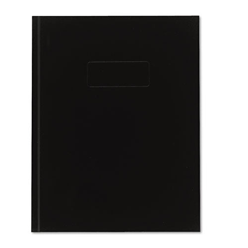 Image of Blueline® Business Notebook with Self-Adhesive Labels, 1-Subject, Medium/College Rule, Black Cover, (192) 9.25 x 7.25 Sheets