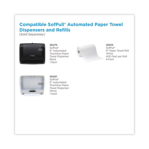 Image of Georgia Pacific® Professional Hardwound Paper Towel Roll, Nonperforated, 1-Ply, 9" x 400 ft, White, 6 Rolls/Carton