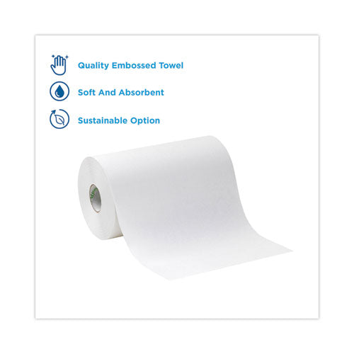 Image of Georgia Pacific® Professional Hardwound Paper Towel Roll, Nonperforated, 1-Ply, 9" x 400 ft, White, 6 Rolls/Carton