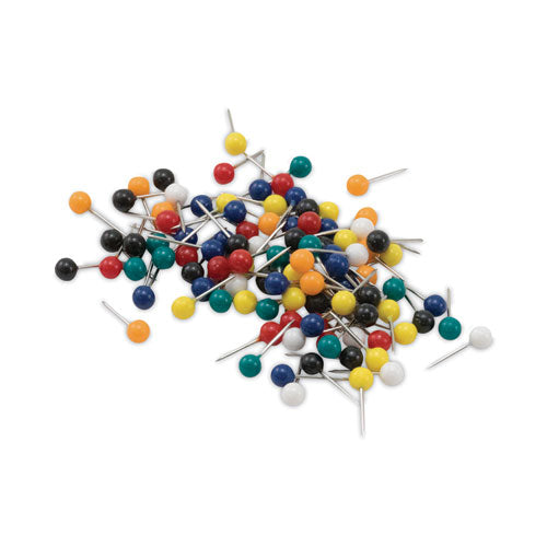 Image of Advantus Map Tacks, Plastic, Assorted, 0.38", 100/Box