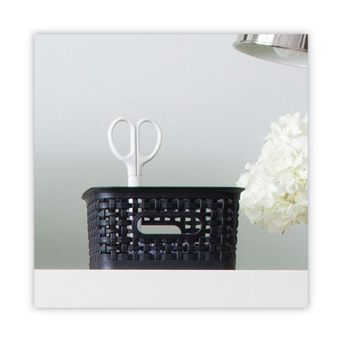 Image of Advantus Plastic Weave Bin, Small, 10" X 7.5" X 4", Black