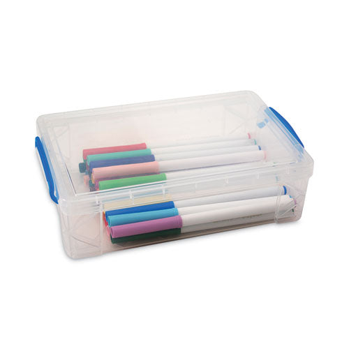 Image of Advantus Super Stacker Large Pencil Box, 9" x 5.5" x 2.62", Clear