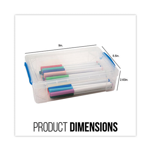 Image of Advantus Super Stacker Large Pencil Box, 9" x 5.5" x 2.62", Clear