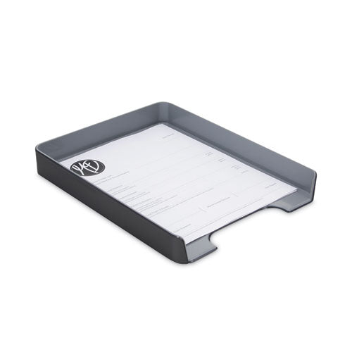 Image of Advantus Fusion Letter Tray, 1 Section, Letter Size Files, 9.75" x 12.5" x 1.75", Black