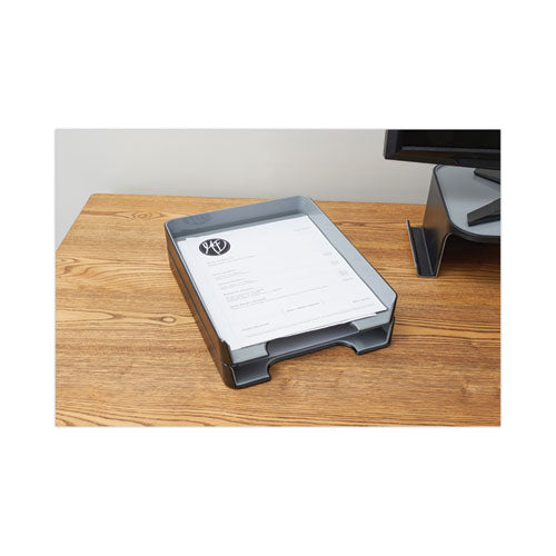 Image of Advantus Fusion Letter Tray, 1 Section, Letter Size Files, 9.75" x 12.5" x 1.75", Black