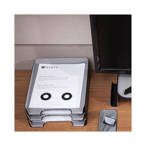 Image of Advantus Fusion Letter Tray, 1 Section, Letter Size Files, 9.75" x 12.5" x 1.75", Black