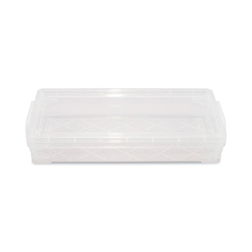 Image of Advantus Super Stacker Pencil Box, 8.25" x 3.75" x 1.5", Clear