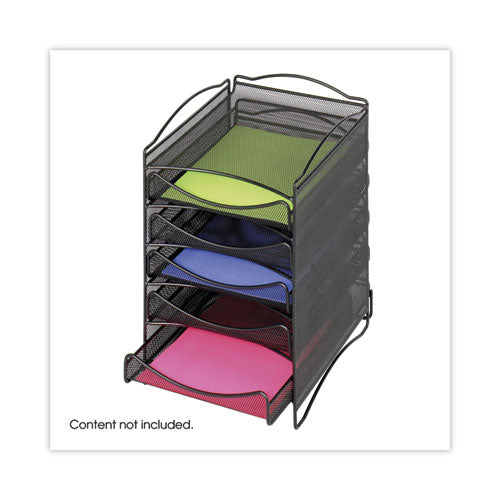 Image of Safco® Onyx Stackable Literature Organizer, Five-Drawer, 10.25 x 12.75 x 15.25, Black